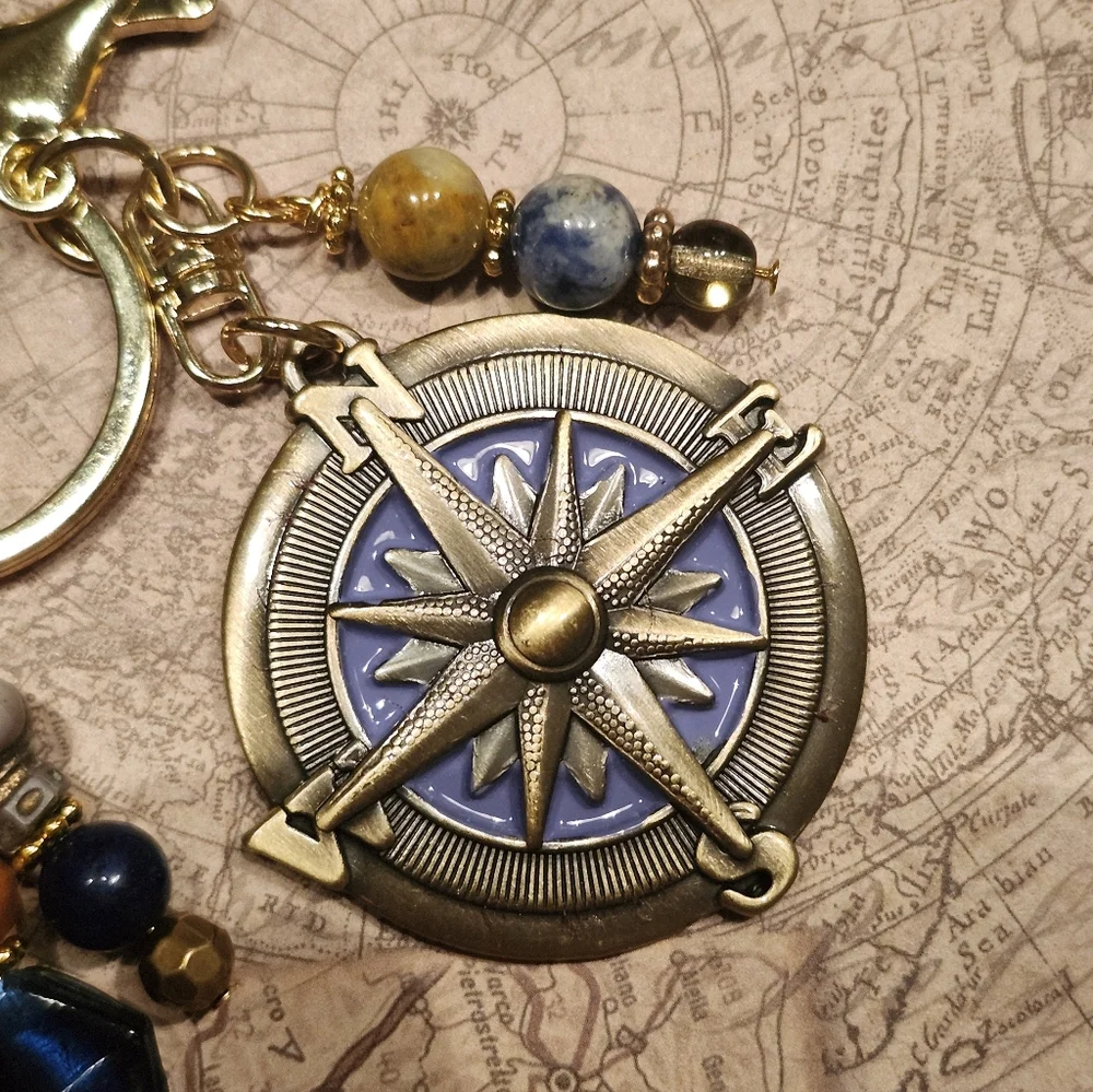 Explore Purse Charm or Keychain Jasper Agate Handcrafted